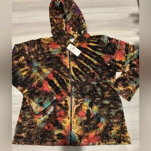 Size Large.  NWT. Multicolor Tie-Dye Hooded Jacket.  1003.    CL/GR09